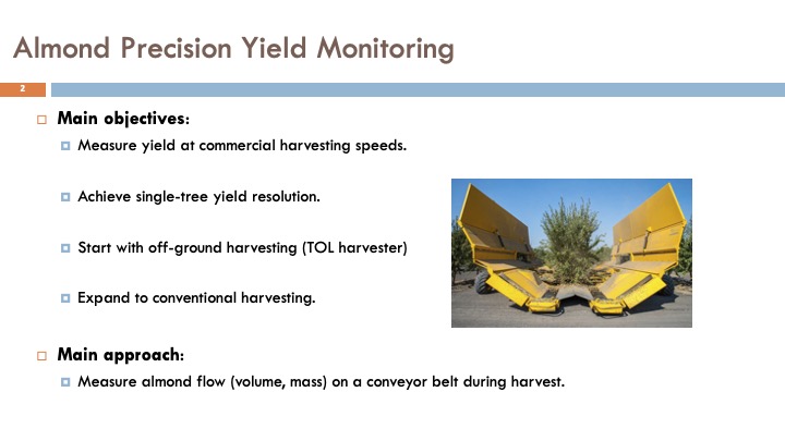 Almond yield monitor project slide 2