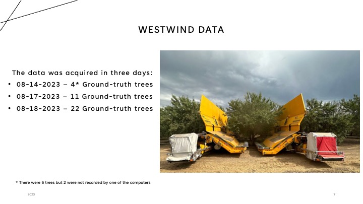 Almond yield monitor project slide 7